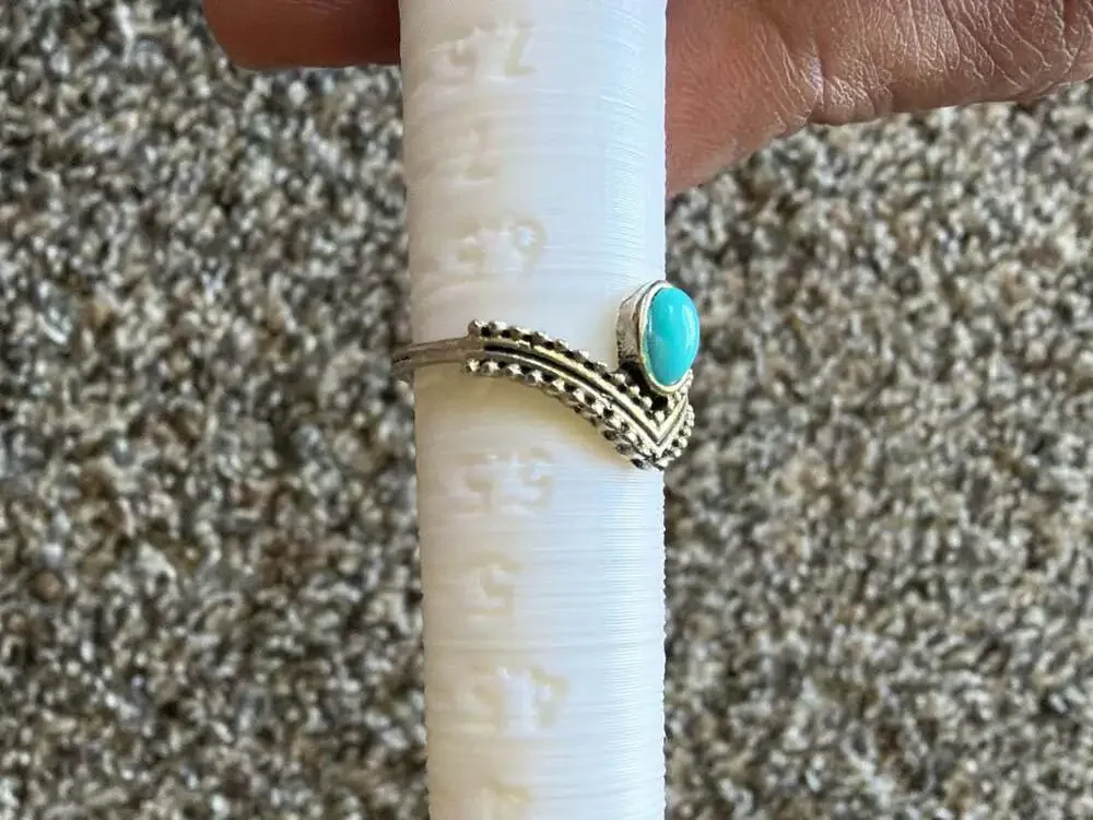 Set of 3 Vintage-Style Turquoise Tone Fashion Rings - Picture 4 of 5